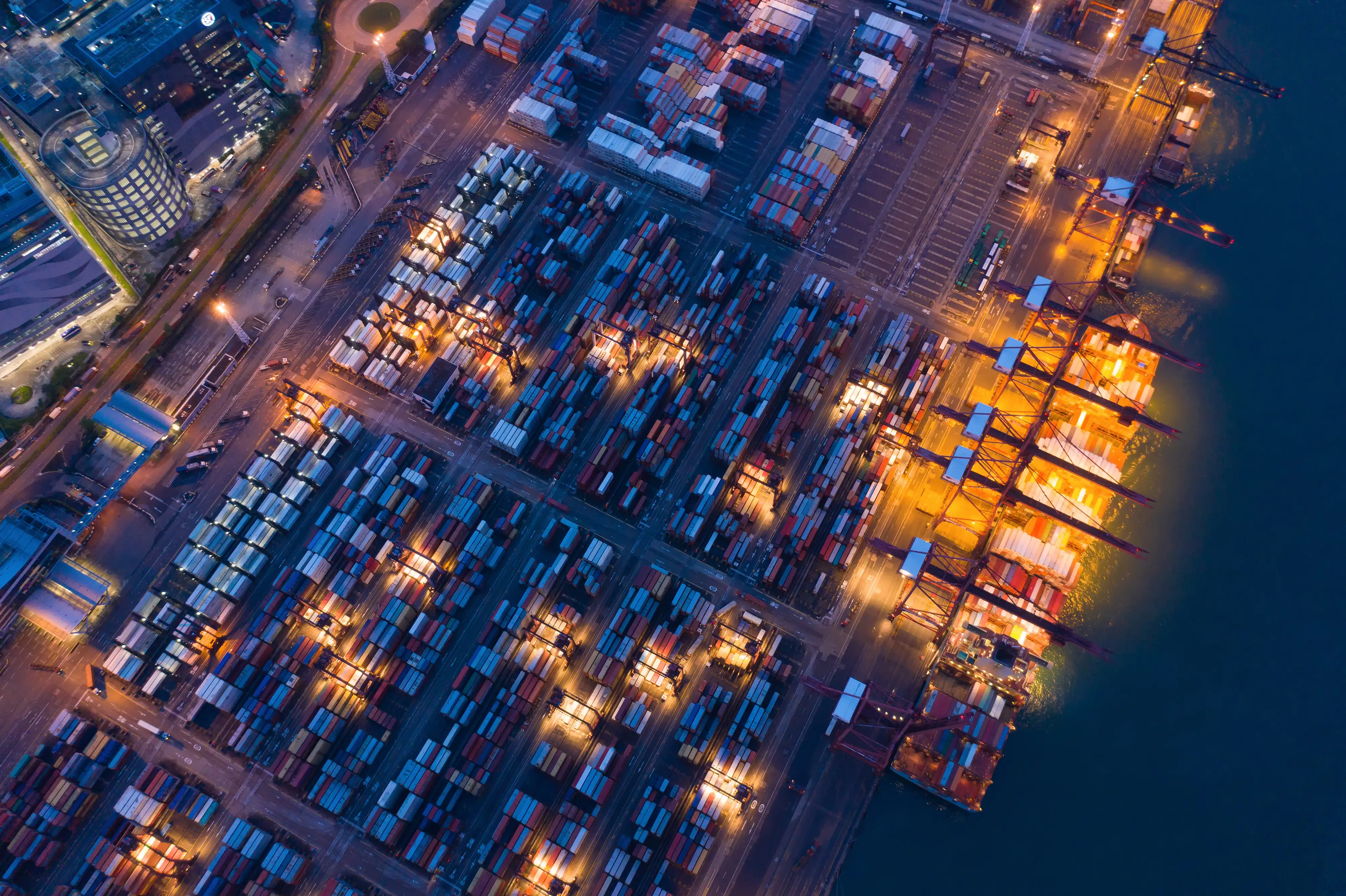Container cargo ship at port